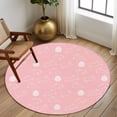 thumbnail image 2 of Round Rugs 8Ft, Watercolor Easter Round Area Rug Washable Indoor Throw Carpet, Cute Rabbits Eggs Cartoon Pink Large Non Slip Circle Rug for Kids Room RV Home Decor Aesthetic, 2 of 8