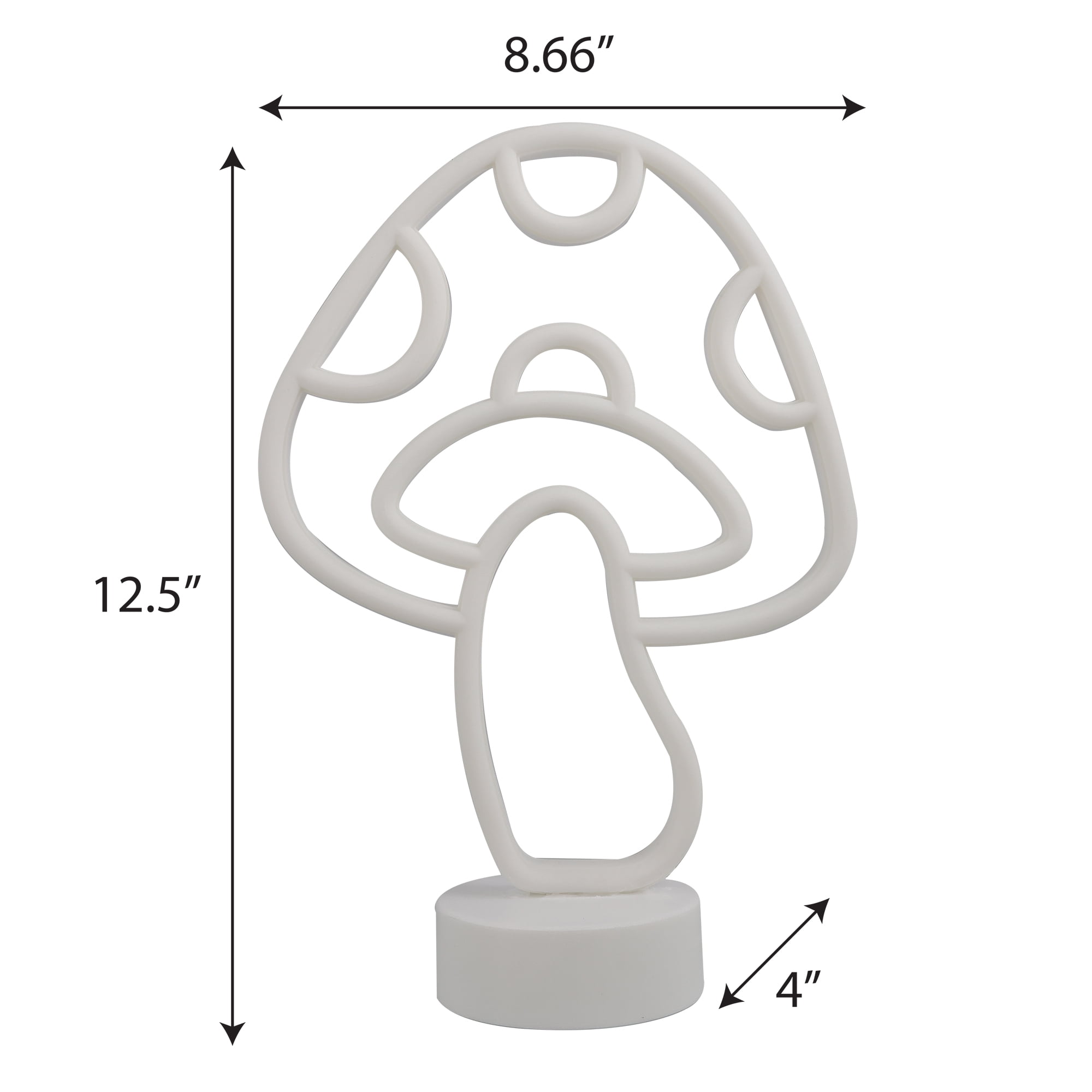 Xtreme Lit Neon Mushroom Lamp, Fun Indoor Novelty Plastic Tabletop Light