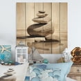 thumbnail image 2 of Designart "Beach Photo Harmonious symmetry VI" Beach Print on Natural Pine Wood, 2 of 5