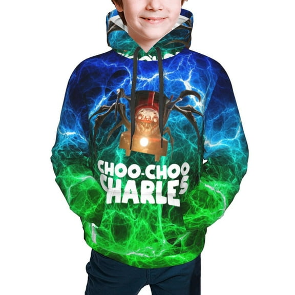 Choo-Choo Charles Kids' Hoodie 3d Print Sweatshirt Soft Pullover Hooded With Big Pockets For Boys Or Girls Small
