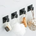 Black SelfAdhesive Wall Hooks For Hanging Keys Clothes Hanger Door
