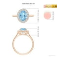 thumbnail image 4 of ANGARA Natural Oval 1.5 ct Aquamarine Ring with Floral Diamond Halo in 14K Rose Gold for Women (Size-9x7mm) | March Birthstone, Birthday, Anniversary, Jewelry Gift for Women | Natural Aquamarine Ring, 4 of 9