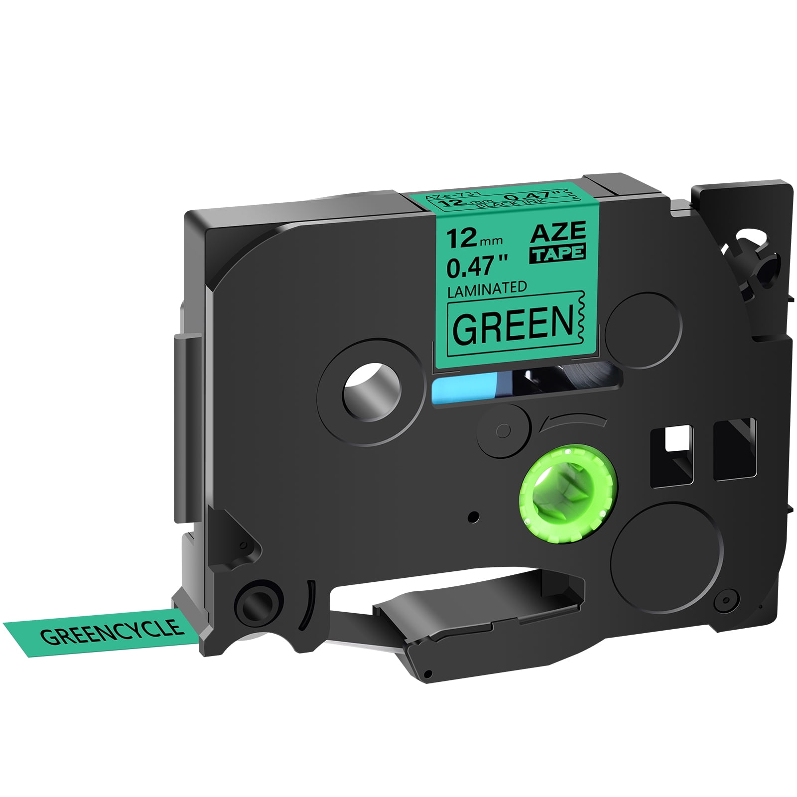 Compatible Label Tape TZ731 Tze731 12mm x 8m for Brother P-Touch Black On Green 