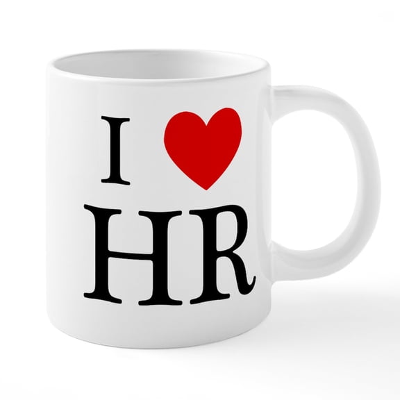 CafePress - I Heart HR - 20 Oz White Ceramic Mega Mug