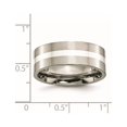 thumbnail image 6 of Titanium Polished w/Sterling Silver Inlay 8mm Flat Band, 6 of 7