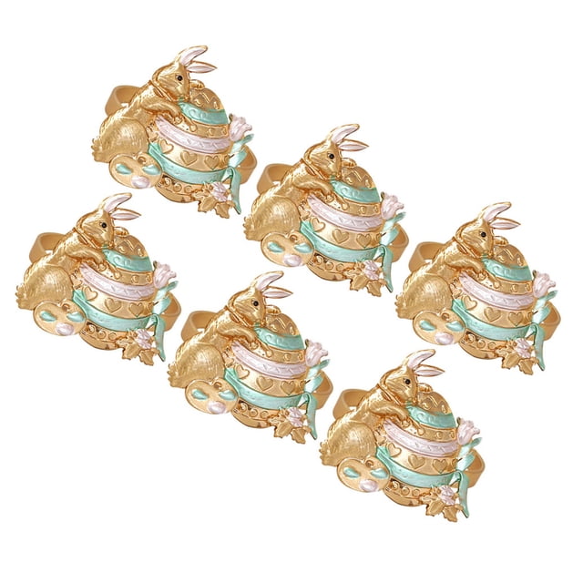 MERRYHAPY 6Ud De Servilleta Dorados Con De Para Festiva