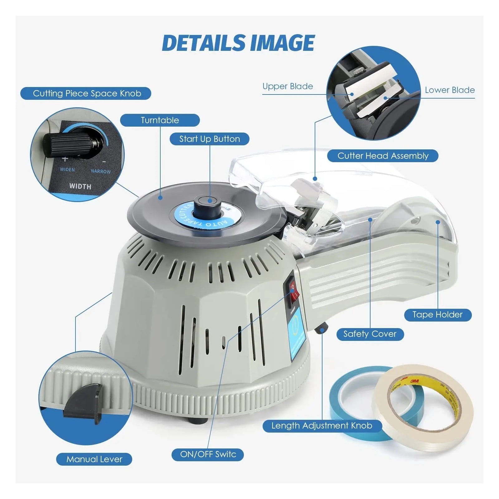 Tape Machine Automatic Tape Cutting Machine 3-25MM Paper Cutter Tape Dispenser Office Packaging Tools