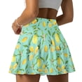 thumbnail image 4 of HELLHERO Elastic Women's Athletic Golf Skorts Skirts for Hiking Tennis, Lemons Green Leaves Polyester Spandex Blend Breathable Active Skort Built-in Shorts, 4 of 9