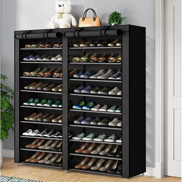Mueble Zapateros Organizador Zapatos 9niveles Marco De Metal Modelo Negro
