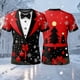 thumbnail image 4 of Tops para hombre, blusas y camisas de manga corta con cuello redondo para hombre, moda para hombre, casual, cuello redondo, estampado, jersey deportivo, mangas cortas, camiseta, blusa navideña, blusa, 4 of 6