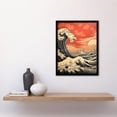 thumbnail image 4 of Red Sunset Great Wave Dramatic Stormy Seascape Art Print Framed Poster Wall Decor 12x16 inch, 4 of 5