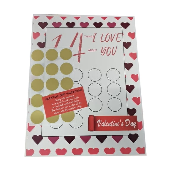 Valentine's 14 Things I Love About You Scratch Off Cards Valentines Advent Calendar Romantic Valentine Scratch Off Card Gift for Him Her Husband Wife Girlfriend Boyfriend