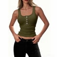 thumbnail image 4 of FAIWAD Ribbed Tank Tops for Women Scoop Neck Button Slim Fitted Shirts Sleeveless Workout Casual Tops, 4 of 7