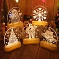 thumbnail image 3 of 3d Led Christmas Lamp SantaSnowman Bells Ornament Night Lights Christmas Holiday Gifts For Home Decor, 3 of 9