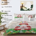 thumbnail image 3 of Queen 4 Piece Bedding Set Easter Truck Bunny Egg Grassland Retro Wood Grain Soft Breathable Duvet Cover and Pillowcase, Floral Watercolor Duvet Cover Set Bed Sheets for Bedroom Dormitory Guest Room, 3 of 9