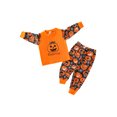 thumbnail image 2 of FOCUSNORM 2Pcs Children Halloween Tracksuit, Pumpkin Pullover + Pants Suit, 2 of 9