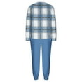 thumbnail image 7 of Mifsaly Fleece Lounge Sets for Women Plaid 2 Piece Winter Pjs Raglan Long Sleeve Crewneck Sleepwear Loose Cozy Nightwear Casual Pants with Pockets Sherpa Homewear Fit Home Going Out, 7 of 7