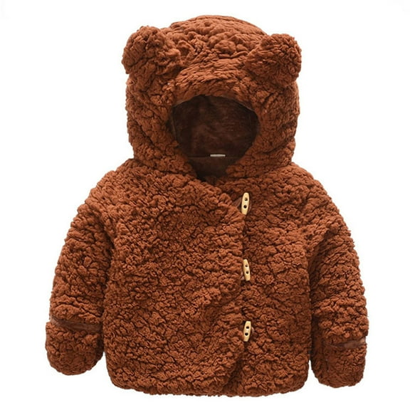 Timegard Baby Toddler Clothes Winter Fleece Thick Jacket Cute Hoodie Cotton Comfy Coat Warm Outerwear