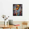 thumbnail image 2 of Music Paintings Wall Art Microphone and Picture Canvas Giclee Print Modern Bedroom Decor Stretched and Framed Ready to Hang Each, 2 of 4