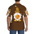 thumbnail image 5 of Haiem Gnomes With Honey Men's Casual Shirts Short Sleeve Button Down Shirts Fashion Textured Summer Beach Shirt-Small, 5 of 7