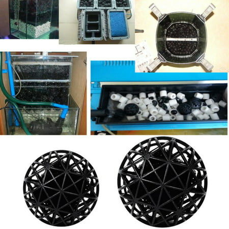 100Pcs Aquarium Bio Balls Filter Media Bag Wet/Dry Koi Fish Pond Reef w/
