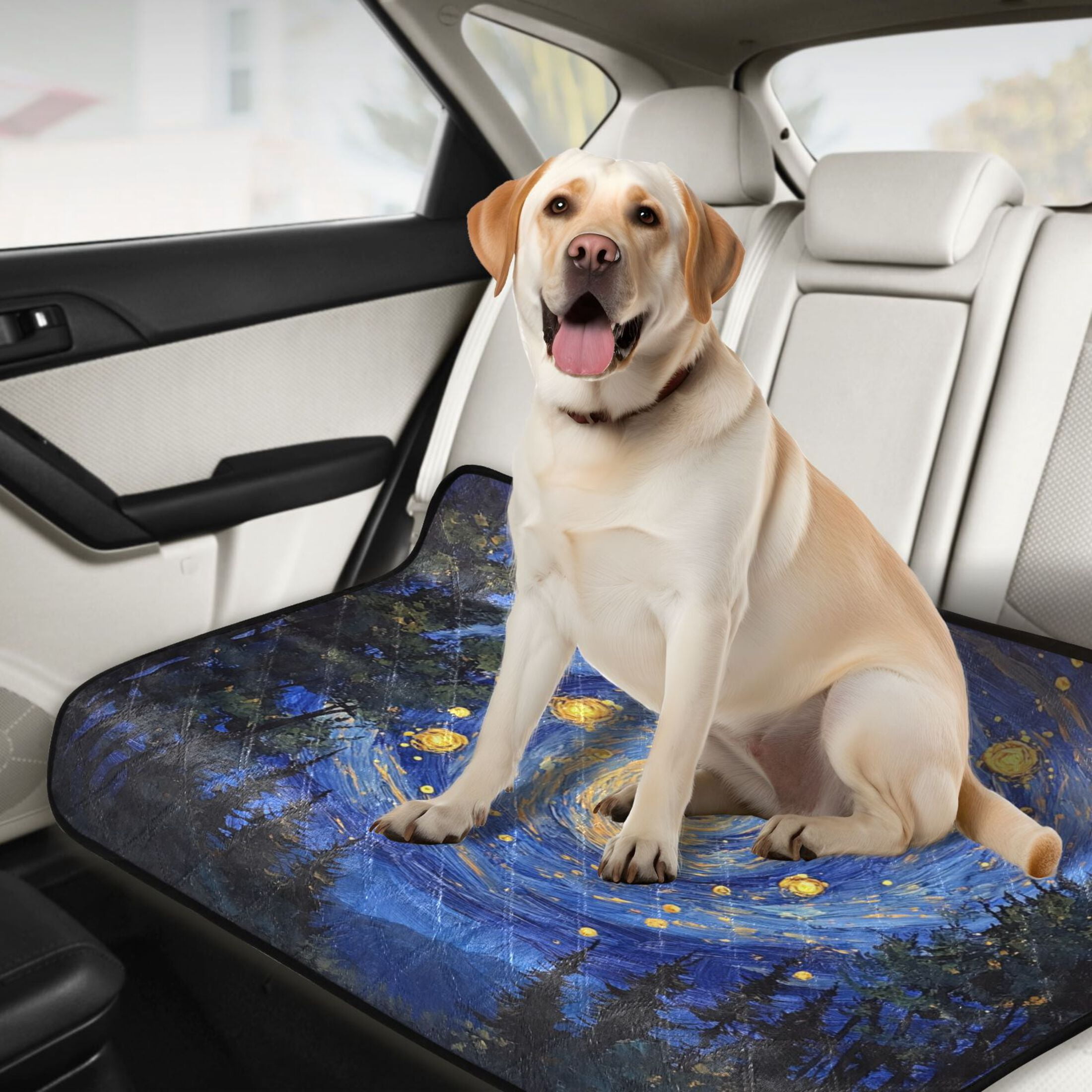 Qxltty Starry Night Sky with Fireflies Cat litter Pads Pet Set of 3 Diaper Mats Center Anti-leakage Layer Absorbent Soft and Comfortable
