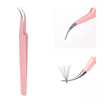 2-Piece Cross Lock Tweezers Set – Bent Tip, Fiber Grip, Self-Closing For Soldering & Jewelry