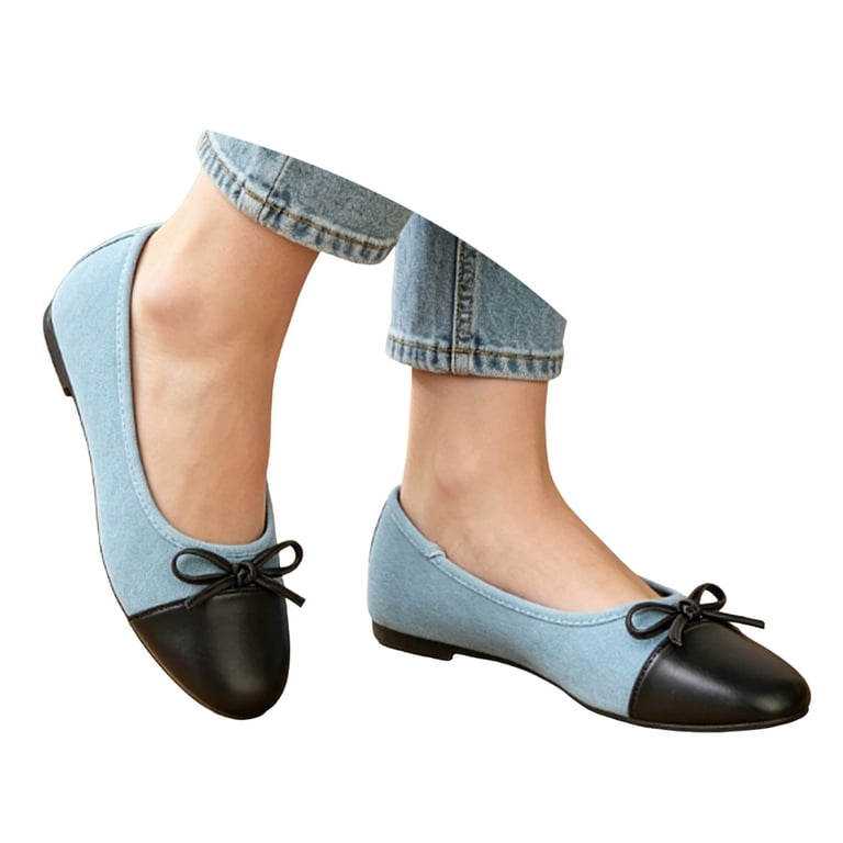 blue dress leopard shoes Rove Studio For Women Print Cap Toe Ballet Flats Slip On Casual Lightweight Summer Shoes 36 Style Season Description:WINTER 2026 DELIVERY 1