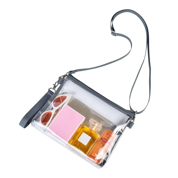 Bagenius Clear Purse Bolsa transparente aprobada por el estadio con correas extraíbles para el trabajo, eventos deportivos y conciertos