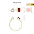 thumbnail image 5 of ANGARA Natural Two-Stone Emerald-Cut Ruby & Pear Diamond Open Ring in 14K Yellow Gold for Women (Size-6x4mm) | July Birthstone, Birthday, Anniversary, Jewelry Gift for Women | Natural Ruby Ring, 5 of 10