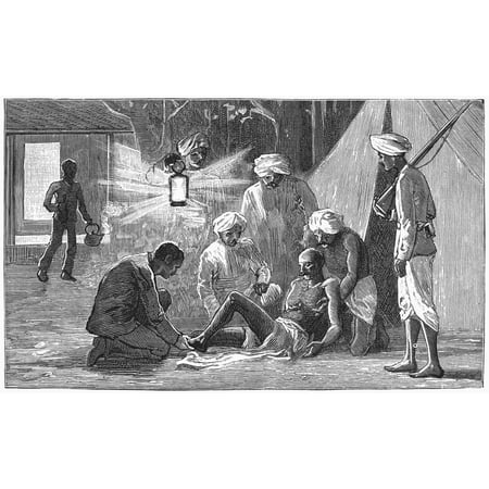 India Snake 1887 Na Police Sepoy Being Treated For A Snakebite In India Wood Engraving English 1887 Poster Print by Granger (Best Police Station In India)