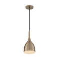 thumbnail image 2 of 60/7053-Nuvo Lighting-Bellcap-1 Light Small Pendant in Nautical/Coastal Style-9.75 Inches Wide by 8.13 Inches High-Gloss White/Black Finish, 2 of 2