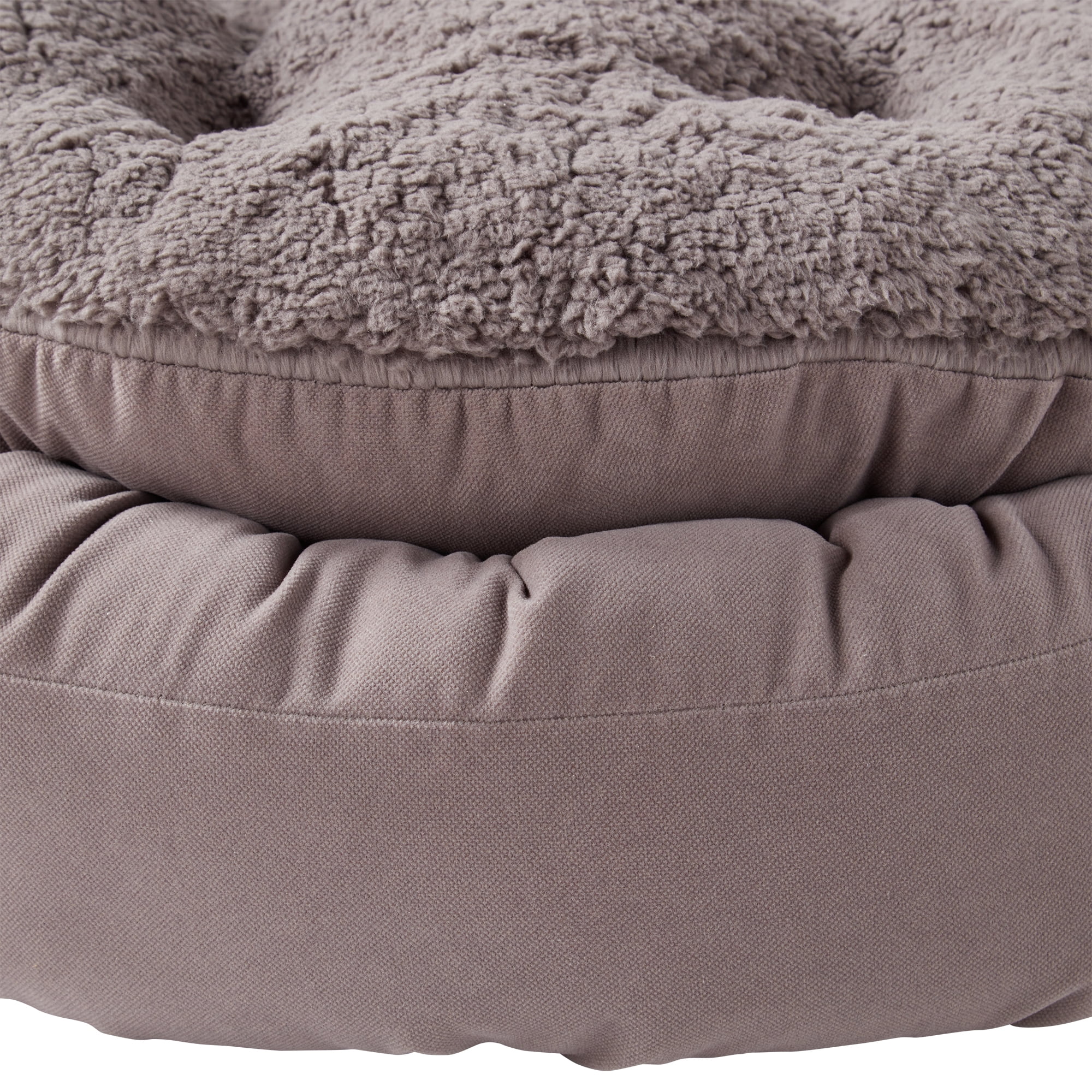 Happy Hounds Chloe Gray Sherpa Cuddler Donut Cat Bed
