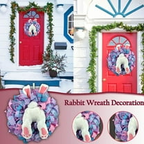 Holloyiver Easter Wreaths for Front Door, Easter Bunny Door Wreaths Decorations, Outside Home Egg Easter Reef Decor Happy Easter Spring Outdoor Ribbon Garland Farmhouse Flower Floral Rabbit