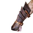 thumbnail image 4 of Brazalete De Guantelete Medieval, Brazalete Ancho De Cuero Artificial Para Hombre, Disfraz De Cosplay Eigraketly OD014888-01, 4 of 6