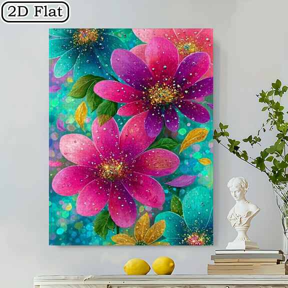 1pc, 2D Frameless Paper Jigsaw Puzzle, 500pc, 20.4x14.9 in, Vibrant Flower-Themed Floral Art Scene, Brain Teaser, Educational, Great Gift for Puzzle Lovers for Easter & Home Decor