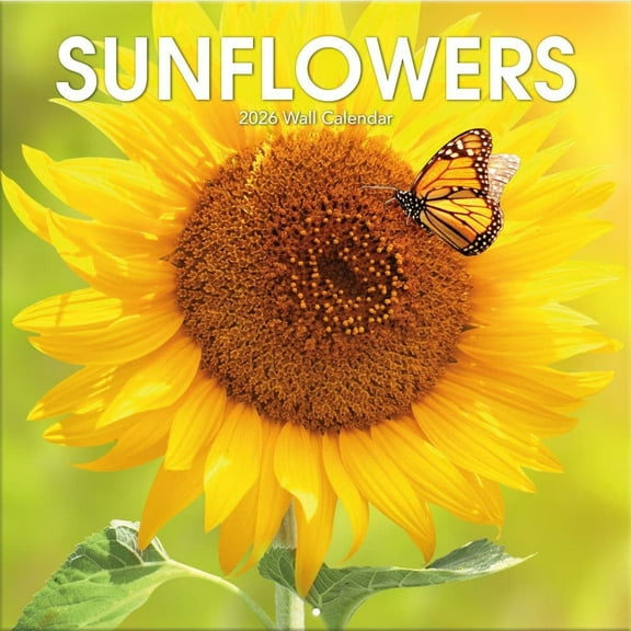 Turner Licensing, Sunflowers 2026 Wall Calendar, 12'' X 12'', 12-Month Calendar with Stapled Binding