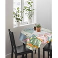 thumbnail image 4 of Easter Suqare Tablecloth - 60 x 60 Inch, Spring Rabbit Ears Foot Flowers Eggs Green Wooden Waterproof & StainResistant Tablecloth, Washable Oil-proof Table Cover for Dining/Party/Wedding/Buffet, 4 of 9