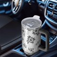 thumbnail image 6 of 40oz Pioneer Flower Floral Print Pattern Insulated Tumbler with Handle, BPA-Free Leak Proof Lid and Straws, Double Wall Vacuum, Hot 12h/Cold 34h, 6 of 6