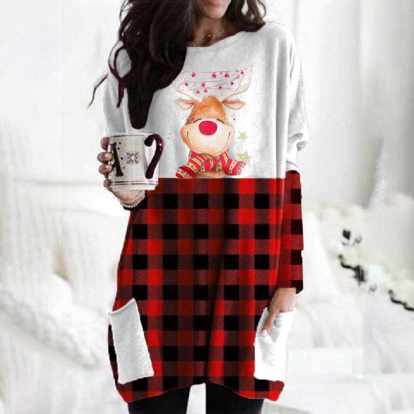 slim fit dress slacks Women's New Year Solid Red Mini A-Line Peplum Dress With Squ – Negative  Apparel main image 1