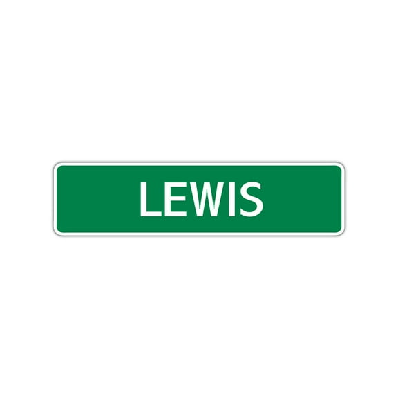 Lewis Boys Children Name Letter Printed Plaque Novelty Wall Decoration Label Indoor Outdoor Unique Aluminum Metal Sign 4"x13.5"