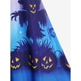 thumbnail image 3 of Rosegal Women's Plus Size Halloween Pumpkin Bats Cat Printed A Line Dress, 3 of 5