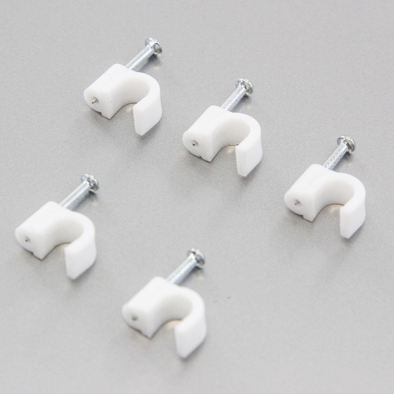 500 Round 1/4 Inches (6 mm) Cable Wire Clips Cable Management Cord Tie