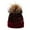 RD1, variant on EnJoCho Women'S Cozy Pom Pom Knit Hat Ladies Chic Pom Pom Beanie Women Outdoor Warm Knitted Hat Dyed Ball Sequined Hat Ear Protection Hat In Winter Matching Color Block Pom Beanie