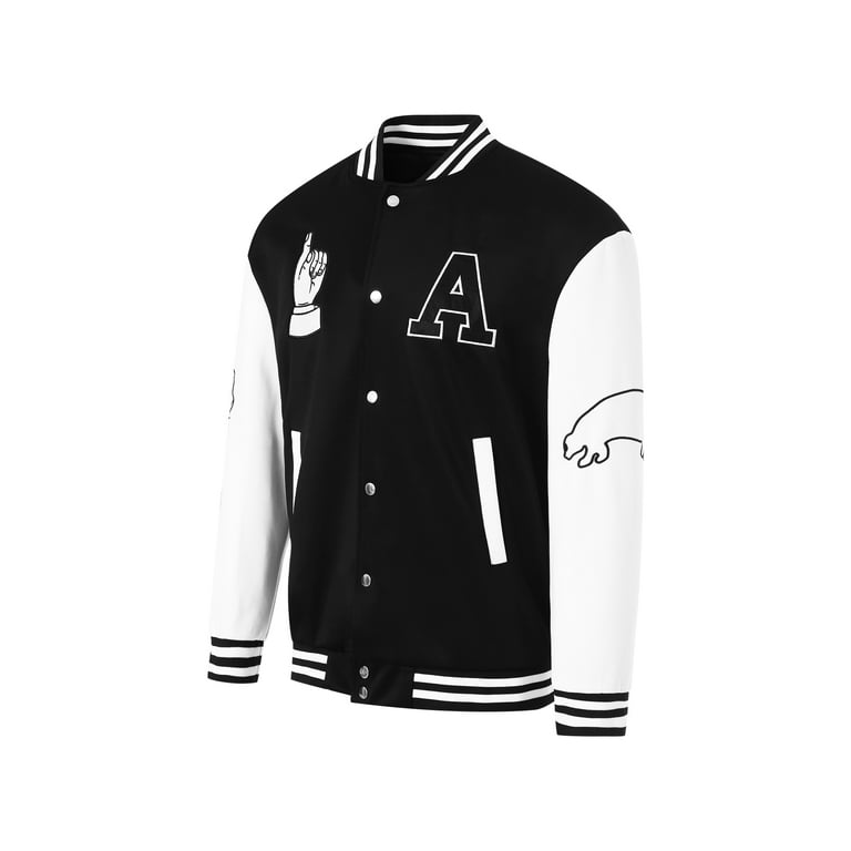 Wybzd Men's Varsity Classic Casual Baseball Jacket