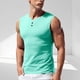 thumbnail image 1 of pstuiky Hombres Tanque, Top deportivo informal de malla de color sólido para hombre, transpirable, sin mangas, cuello redondo, medio botón Chaleco para hombre xxl, 1 of 9