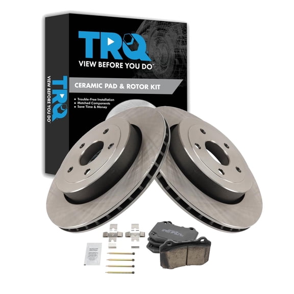 TRQ Rear Brake Pad and Rotor Set Ceramic Fits 2006-2010 Jeep Grand Cherokee