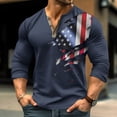 thumbnail image 2 of Men's Outdoor Vintage V-neck Button Long Sleeve Fashion Sports T-shirt XL, 2 of 5