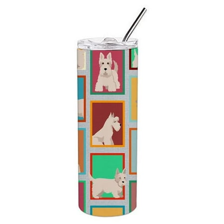 Lots of Wheaten Scottish Terrier Stainless Steel 20 oz Skinny Tumbler 3 in x 8.25 in