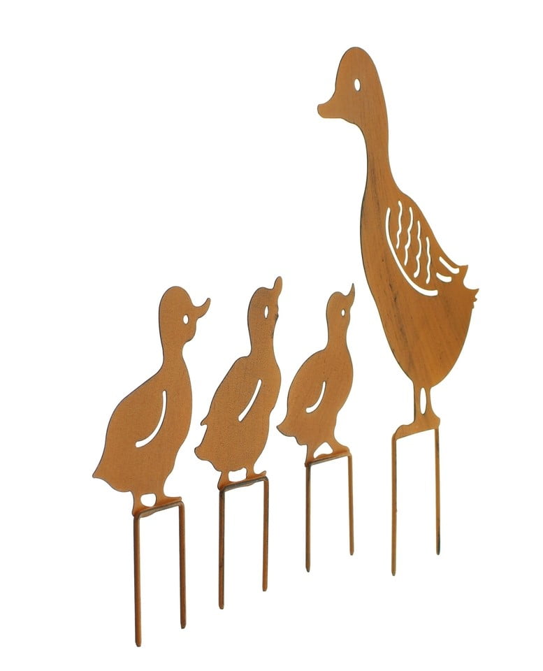 Duck Family Metal Garden Stake Yard Art Set Of 4 Walmart Com Walmart Com